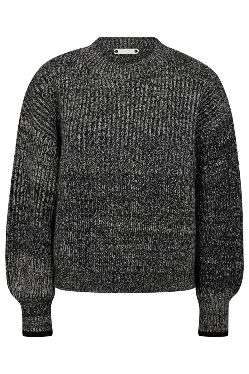 Row Melange Knit 32171 | WhiteBlack | Strik fra Co'couture