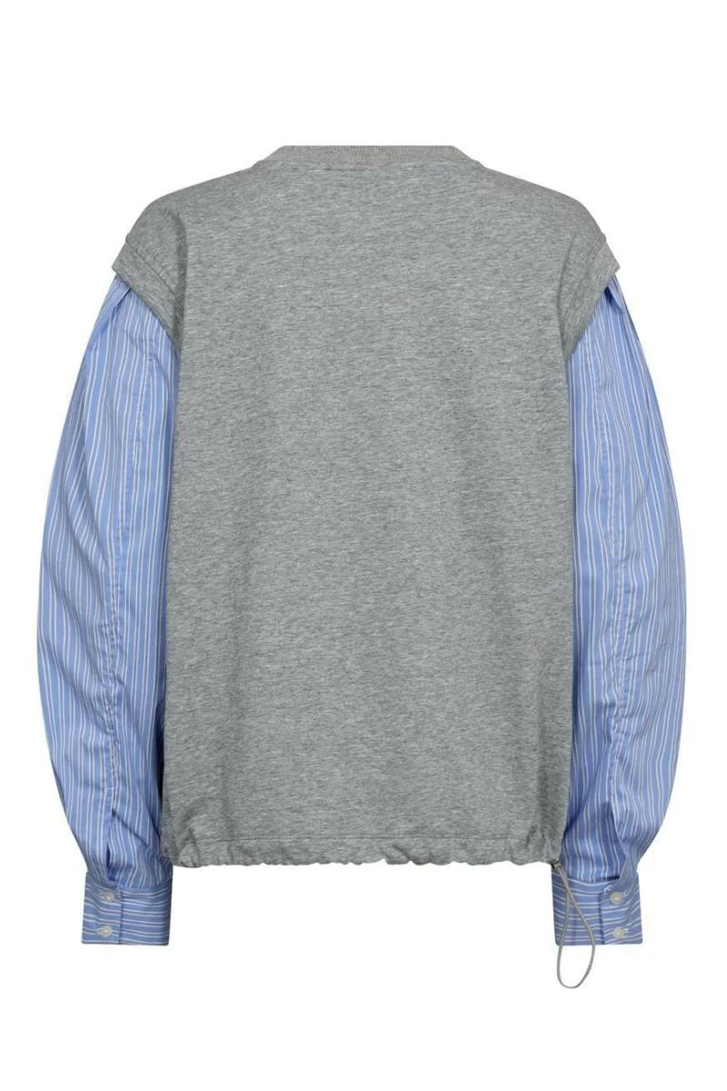 Sabina Mix Shirt Sweat 47010 | Light Grey | Sweatshirt fra Co'couture - Image 4