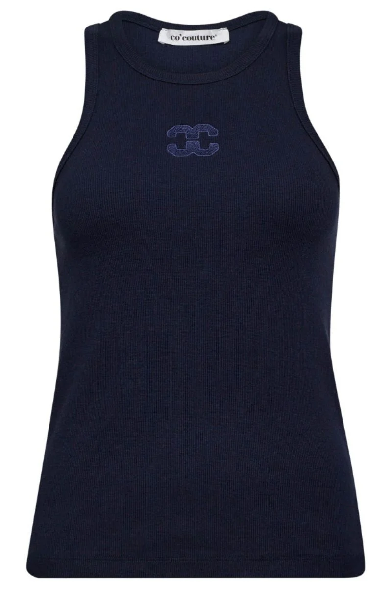 Sahara Embroidery Tank Top 33151 | Navy | T-Shirt fra Co'couture - Image 2