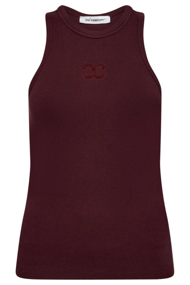 Sahara Embroidery Tank Top 33151 | Winered | T-Shirt fra Co'couture - Image 2