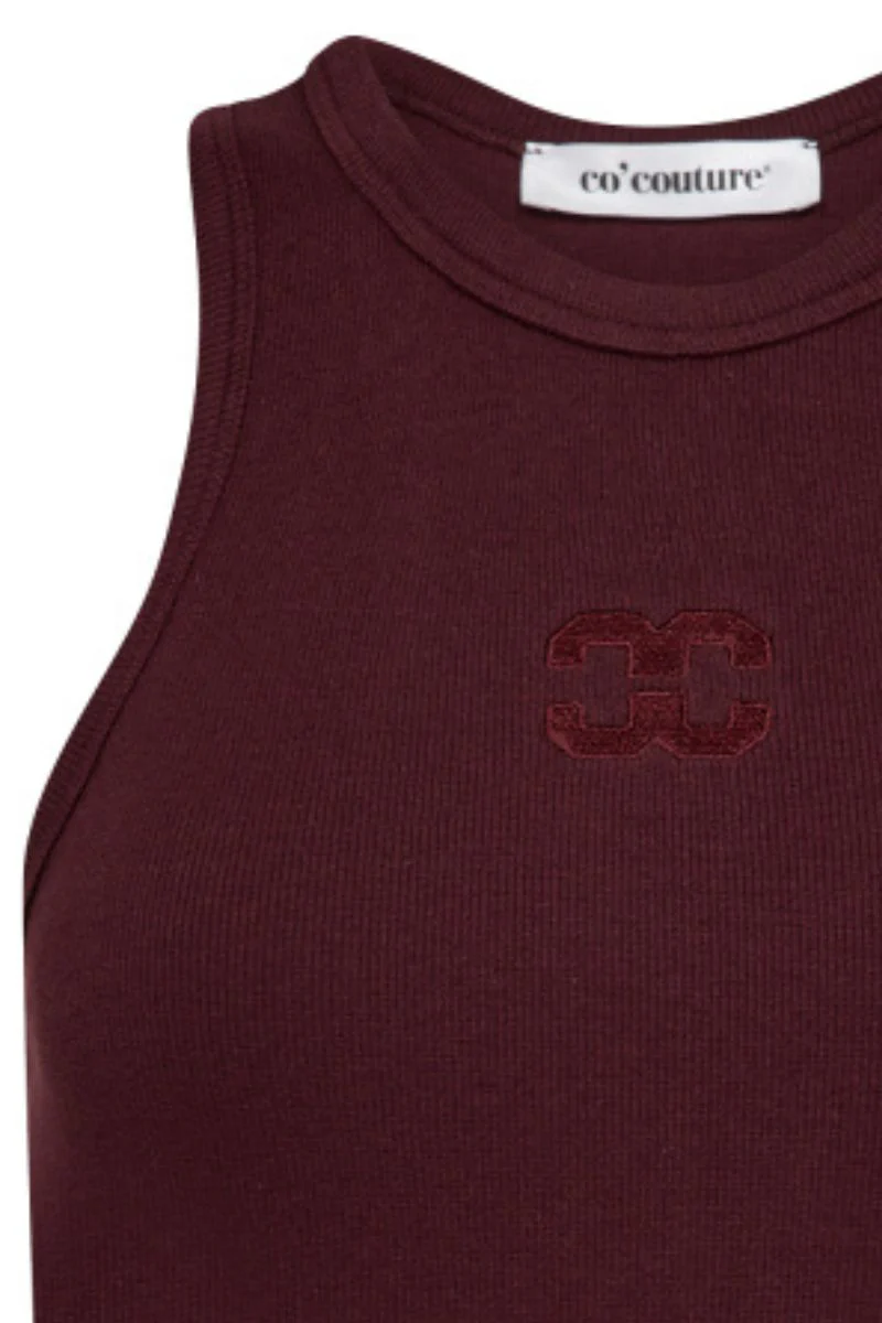 Sahara Embroidery Tank Top 33151 | Winered | T-Shirt fra Co'couture - Image 7