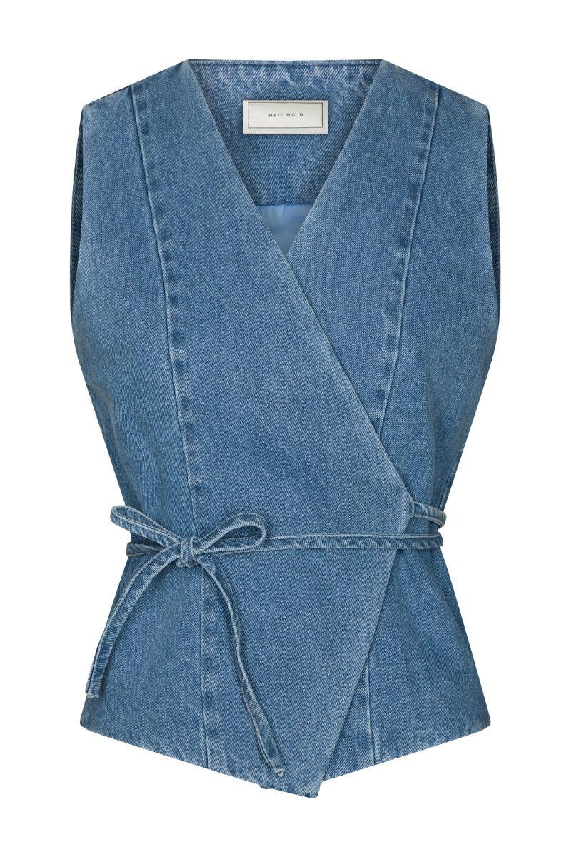 Samara Denim Waistcoat | Blue | Vest fra Neo Noir