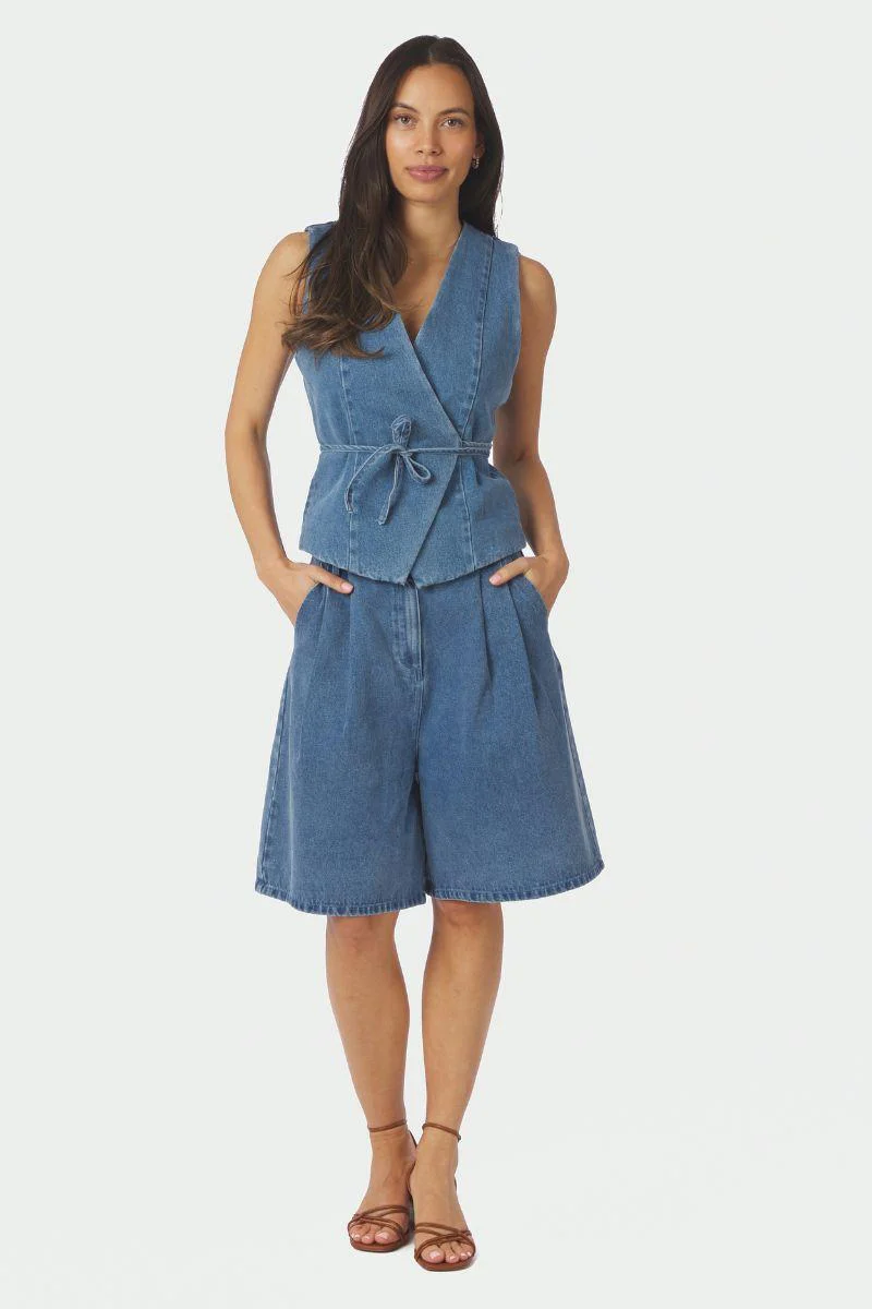 Samara Denim Waistcoat | Blue | Vest fra Neo Noir - Image 5
