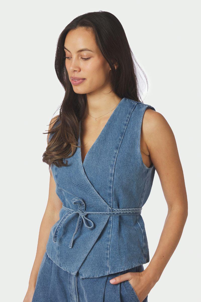 Samara Denim Waistcoat | Blue | Vest fra Neo Noir - Image 6