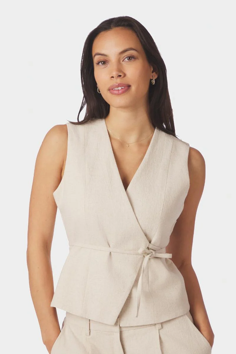 Samara Ramie Waistcoat | Natural | Vest fra Neo Noir - Image 5