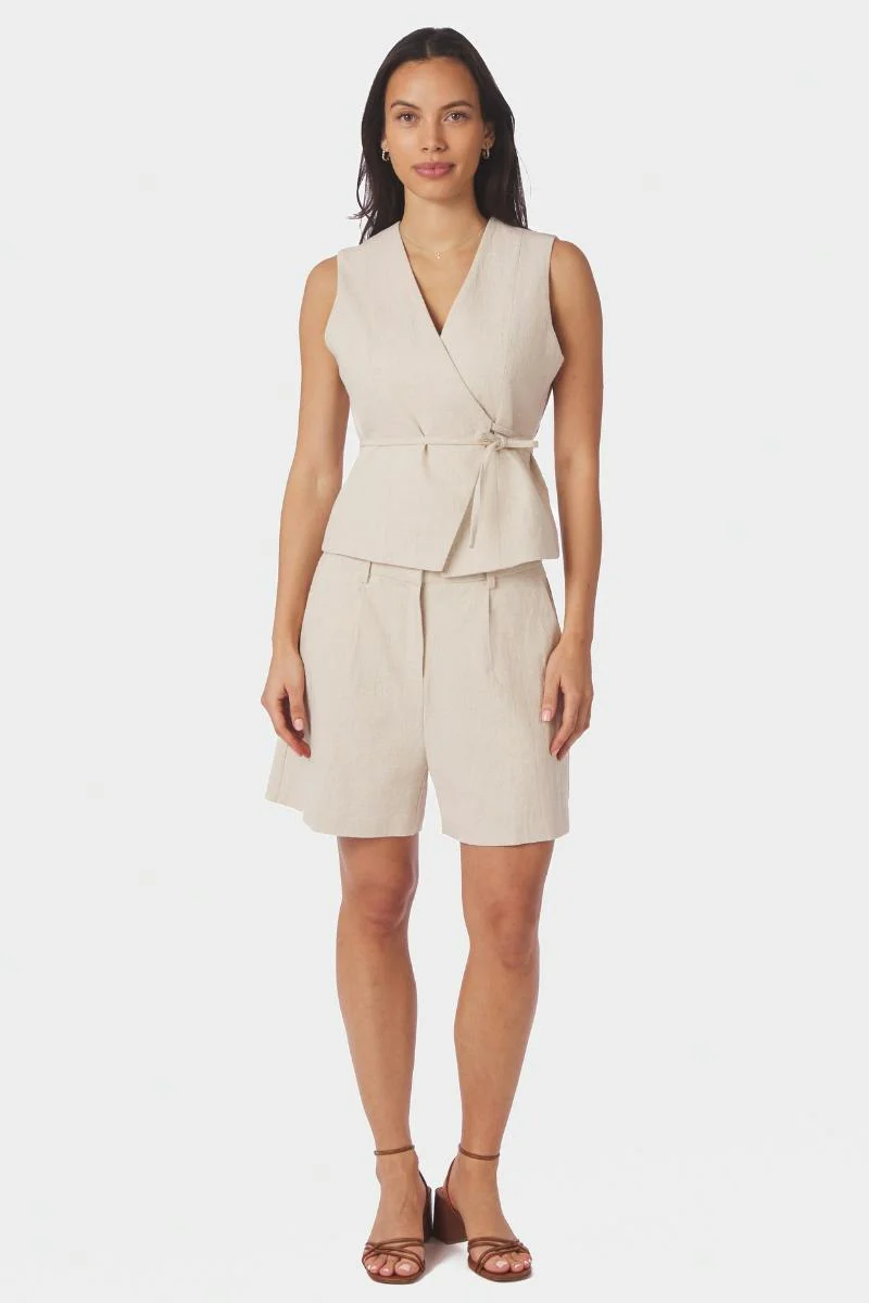 Samara Ramie Waistcoat | Natural | Vest fra Neo Noir - Image 7