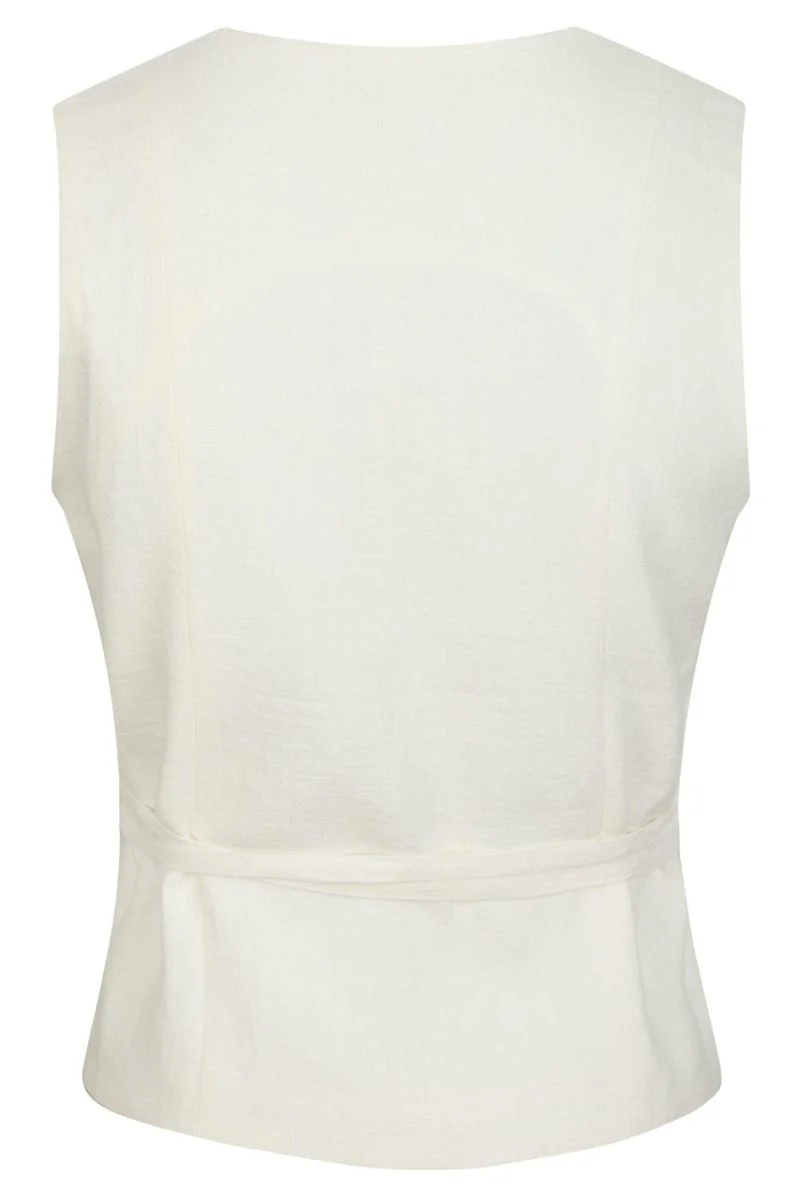 Samara Ramie Waistcoat | Off White | Waistcoat fra Neo Noir - Image 4