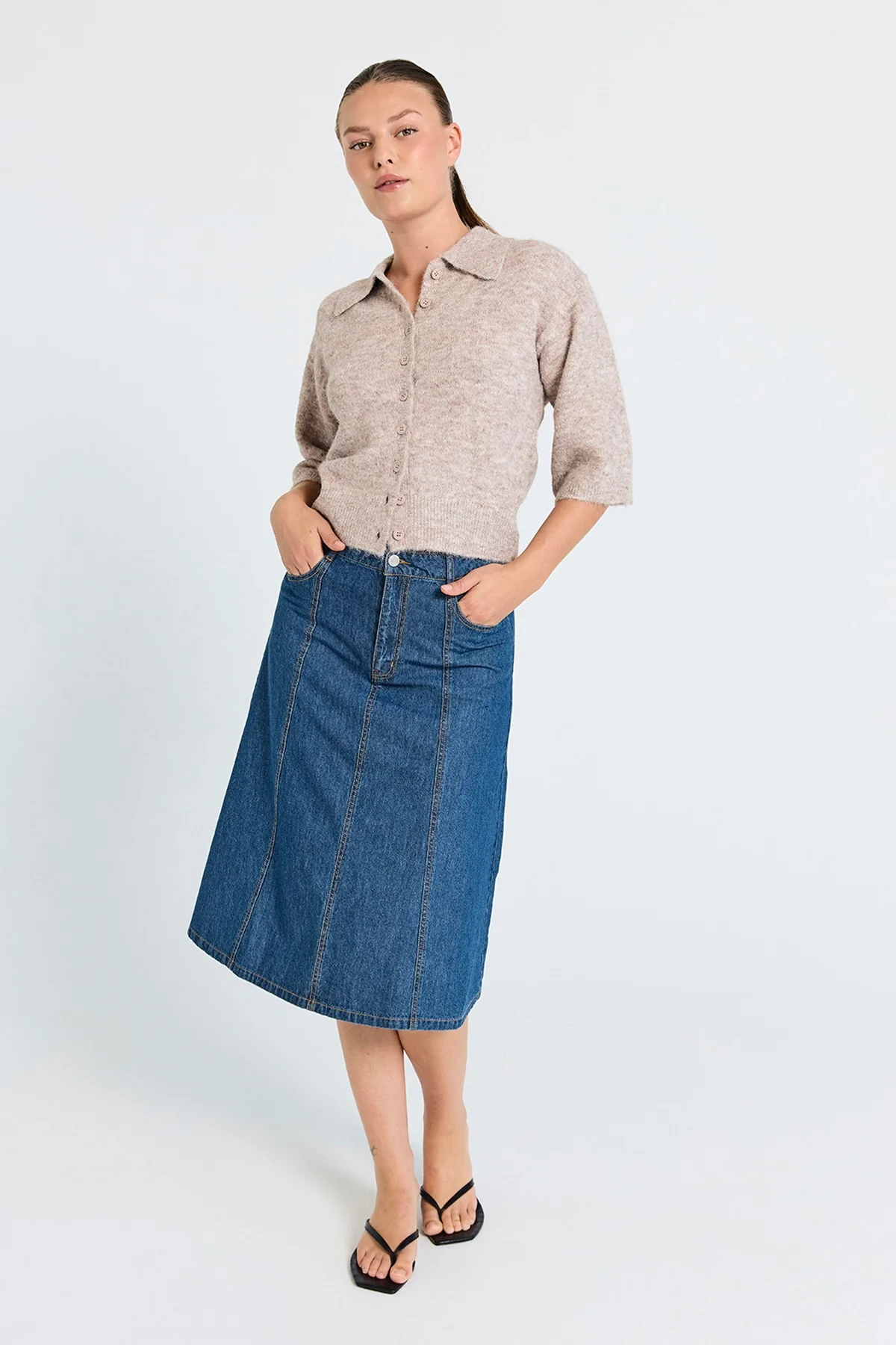 Sammie Cardigan 207627 | Desert Taupe Melange | Strik fra Freequent - Image 4