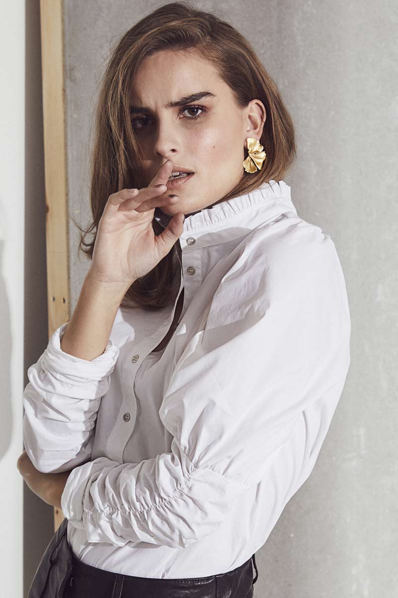 Sandy Poplin Puff Shirt | White | Skjorte fra Co'couture - Image 3