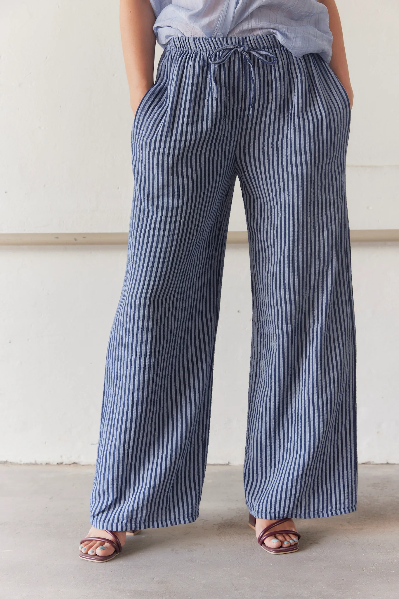 Sandy Stripe Pants | Navy - Image 3