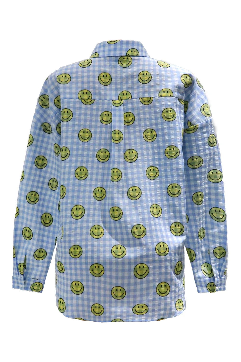 Sara Ls Shirt | Blue Check Smiley | Bluse fra Liberté - Image 4