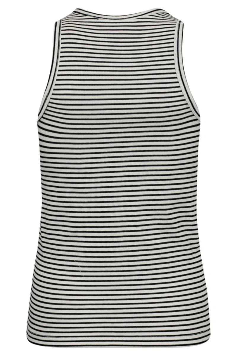 SaraCC Stripe Rib Top | White/Black | Top fra Co'couture - Image 2