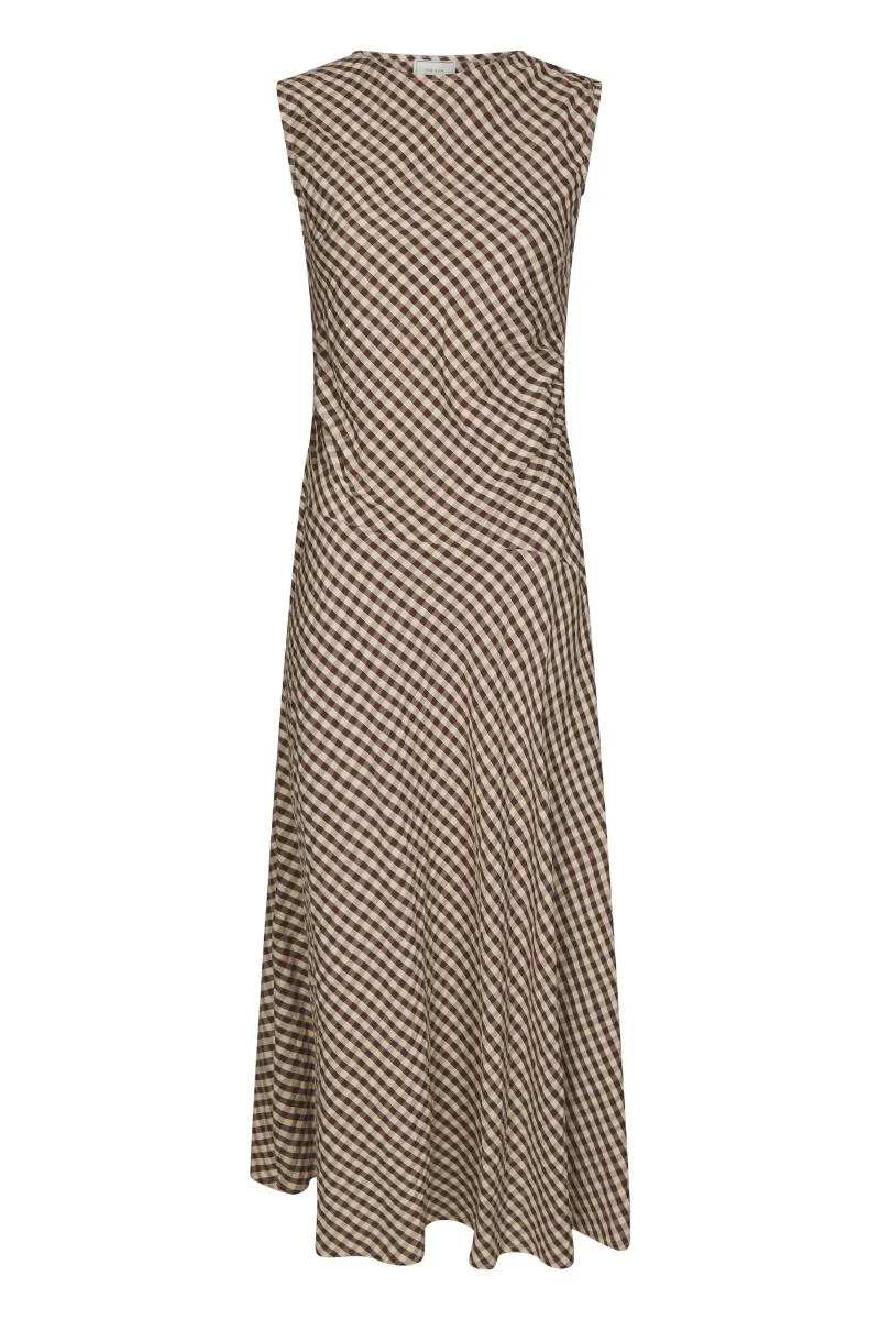 Saxton Check Dress | Brown | Kjole fra Neo Noir