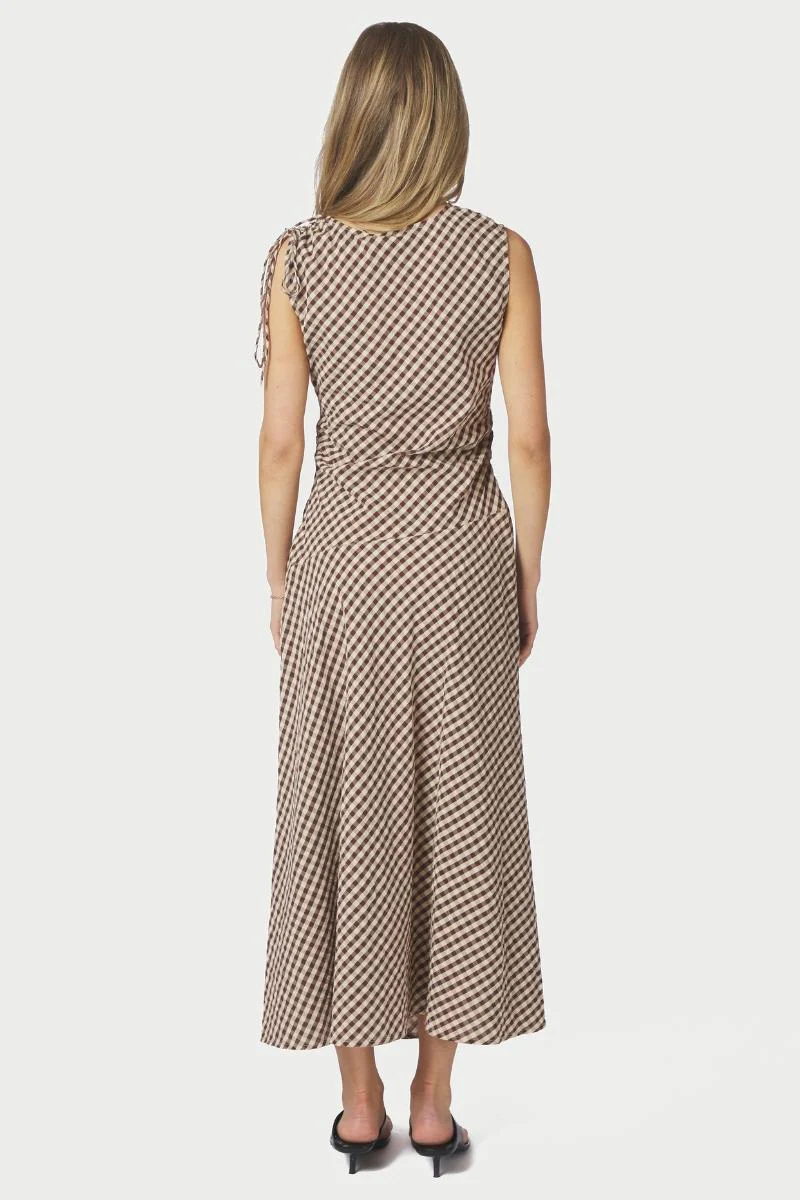 Saxton Check Dress | Brown | Kjole fra Neo Noir - Image 4