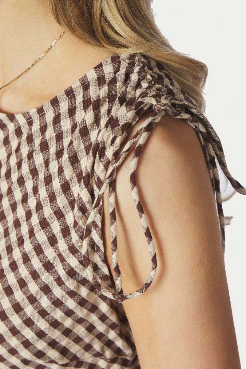 Saxton Check Dress | Brown | Kjole fra Neo Noir - Image 5
