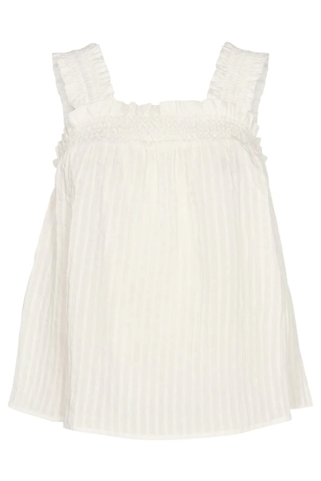 Selma Smock Strap Top 35184 | White | Top fra Co'couture - Image 2