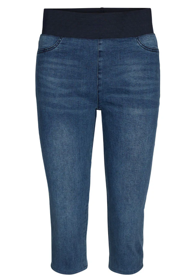 Shantal Ca Denim | Medium Blue Denim | Capri bukser fra Freequent