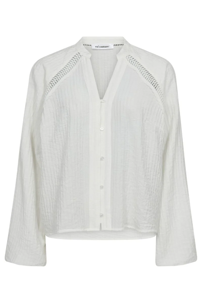Shina Lace V-Shirt 35923 | Off white | Bluse fra Co'couture