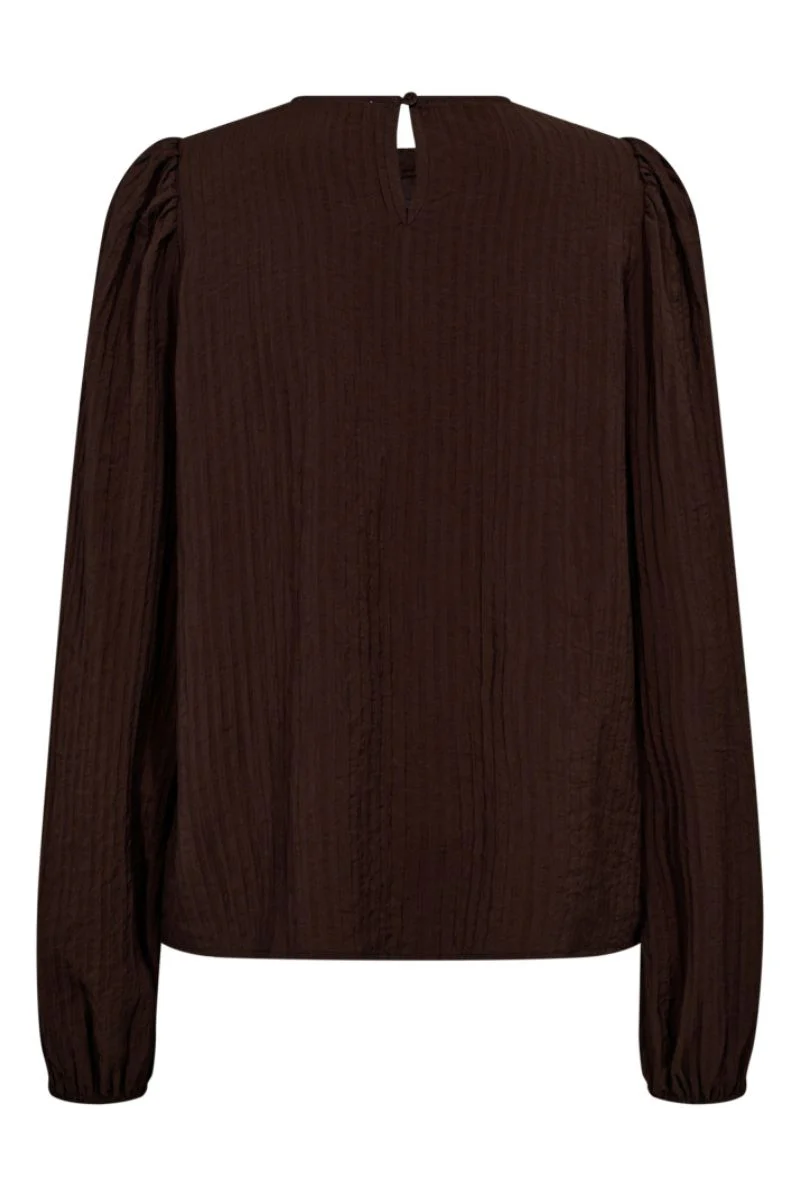 Shina Pintuck Blouse 35921 | Dark Brown | Bluse fra Co'couture - Image 4