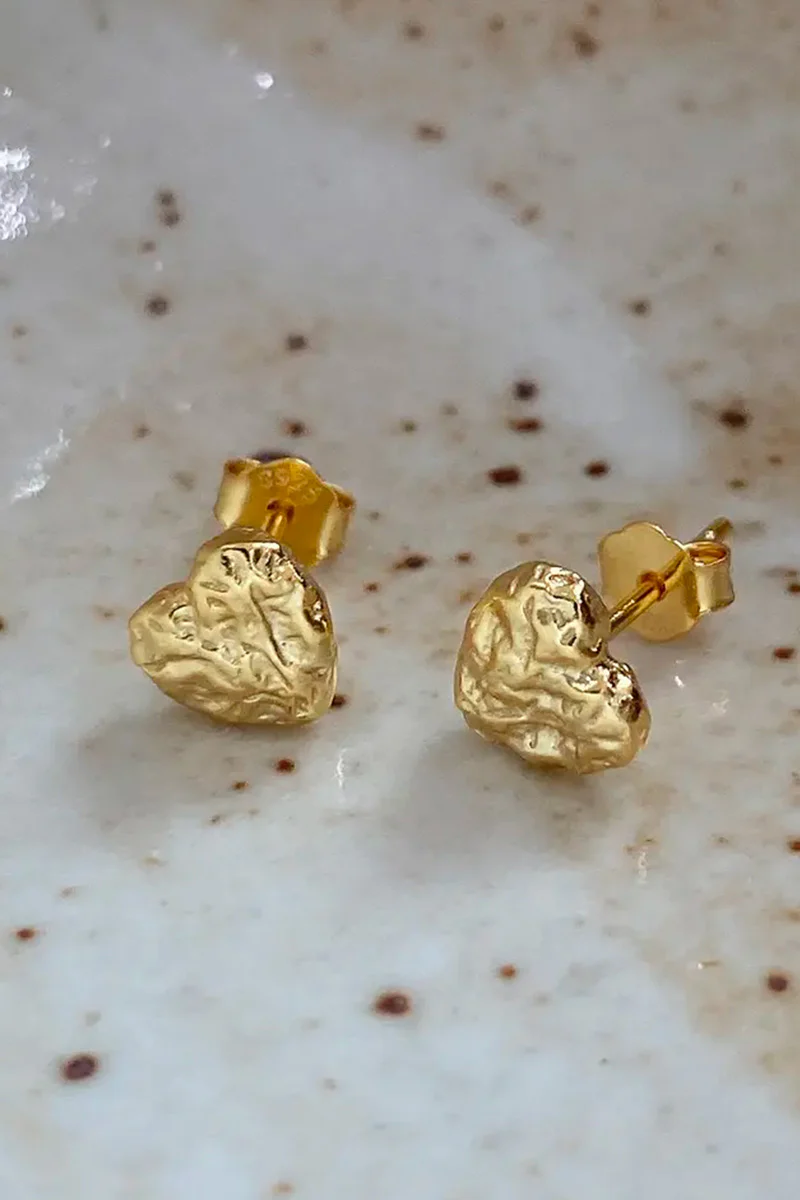 Shinzo Battered Heart Earrings | Øreringe fra Birdsong