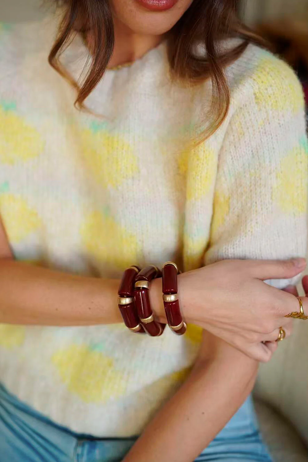 Lemony SS knit | Beige | Strik fra Avery