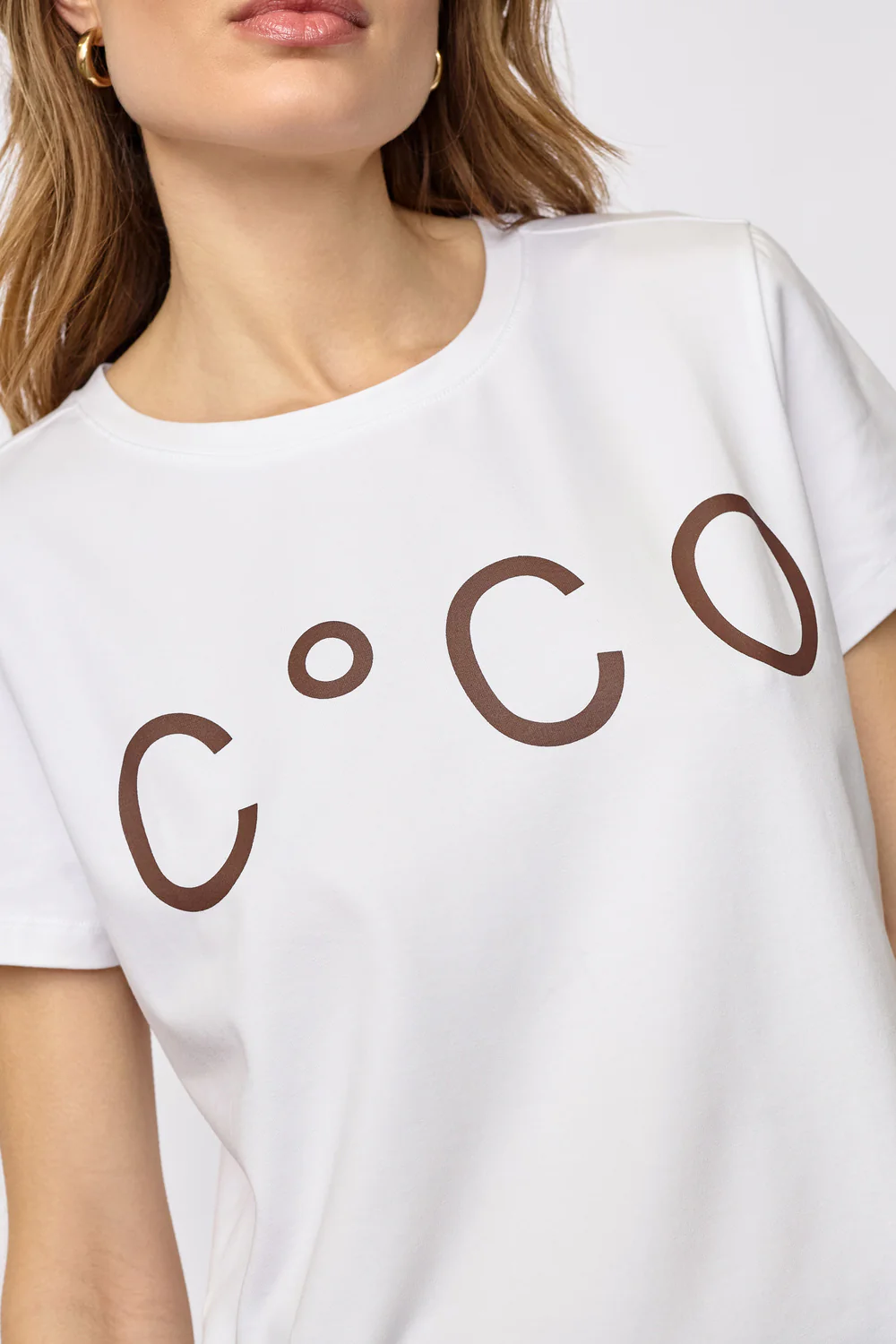 Signaturecc New Tee | White/DarkBrown | T-Shirt fra Co'couture - Image 3