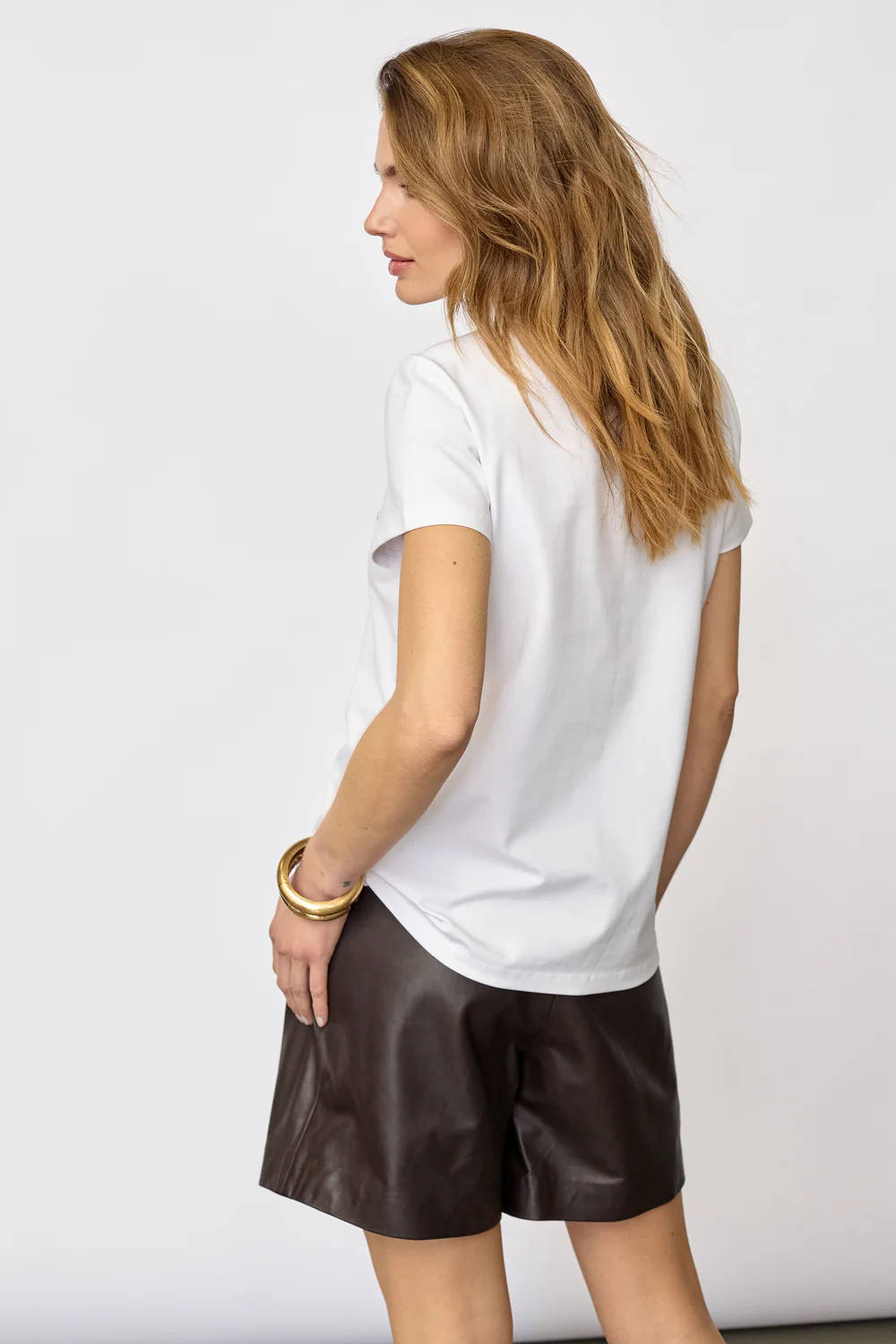 Signaturecc New Tee | White/DarkBrown | T-Shirt fra Co'couture - Image 4