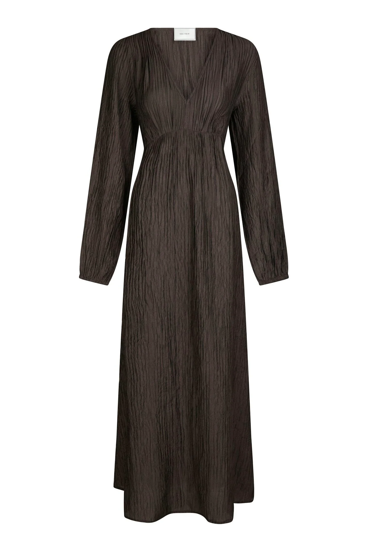 Silfi Crepe Dress | Dark Brown | Kjole fra Neo Noir - Image 2