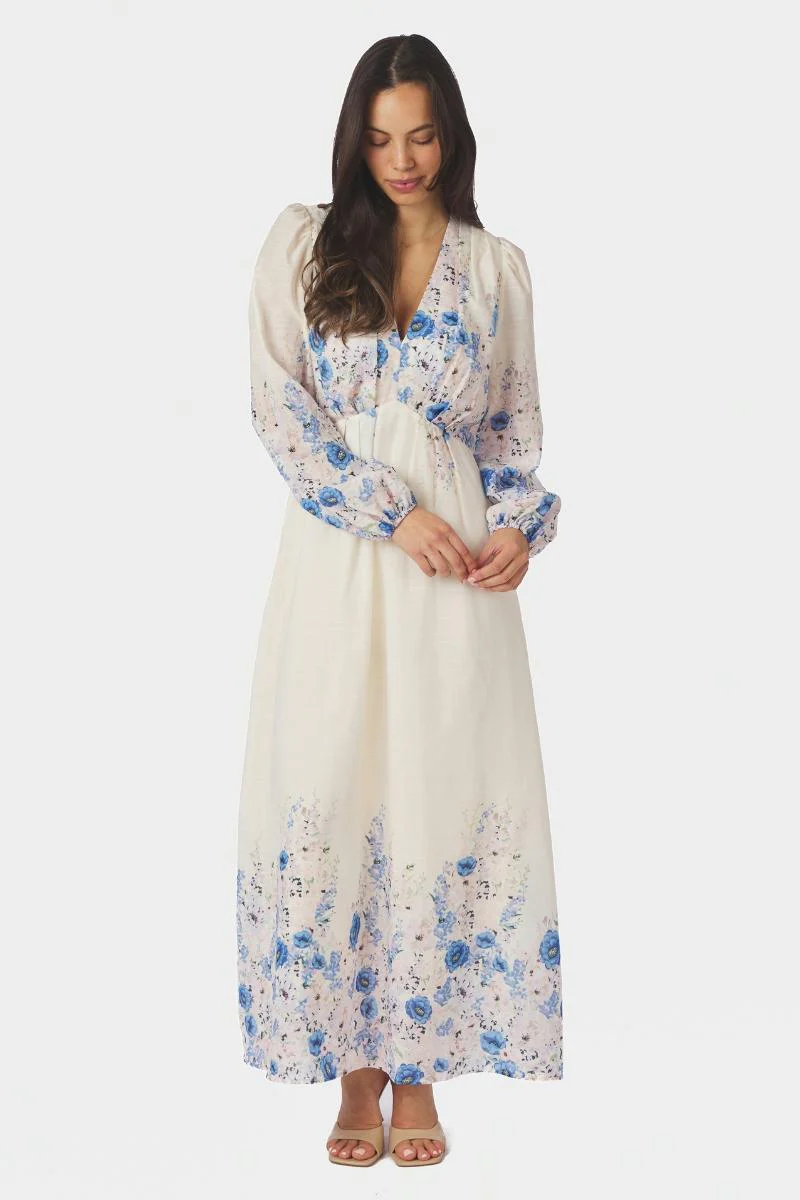 Silfi Flower Print Dress | Blue | Kjole fra Neo Noir - Image 5