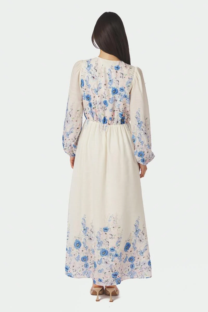 Silfi Flower Print Dress | Blue | Kjole fra Neo Noir - Image 6