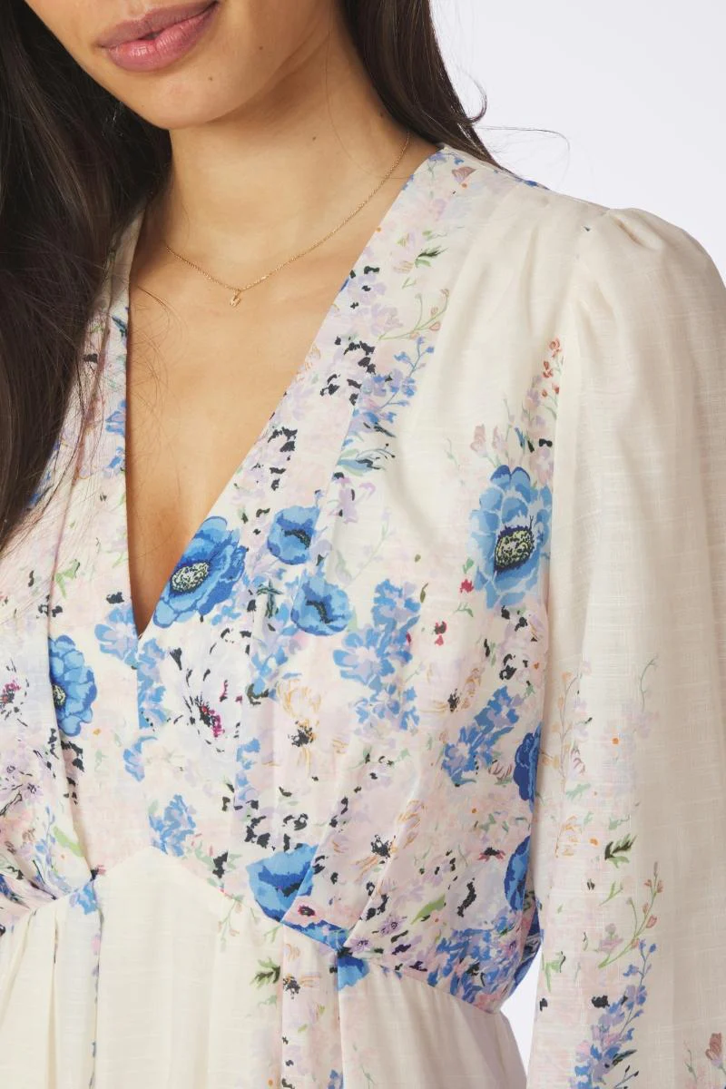 Silfi Flower Print Dress | Blue | Kjole fra Neo Noir - Image 7