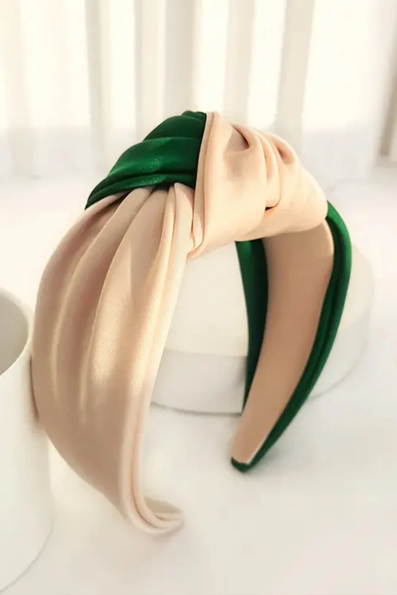 Simple Knot | Dark Green / Light Pink | Hårbøjle fra By Timm