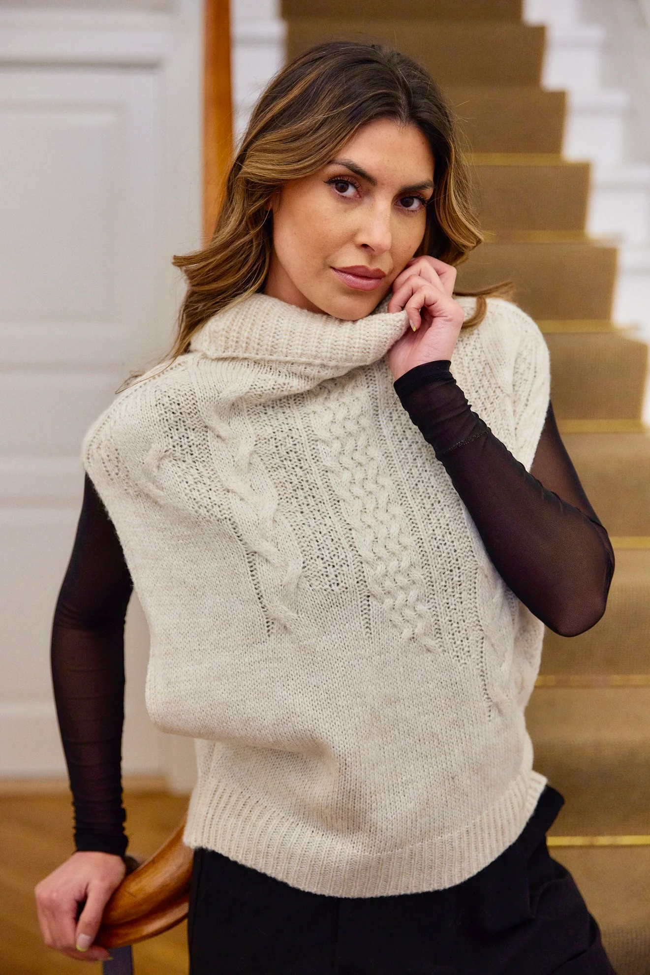 Tutti Knit Vest | Beige | Strik fra Avery - Image 4