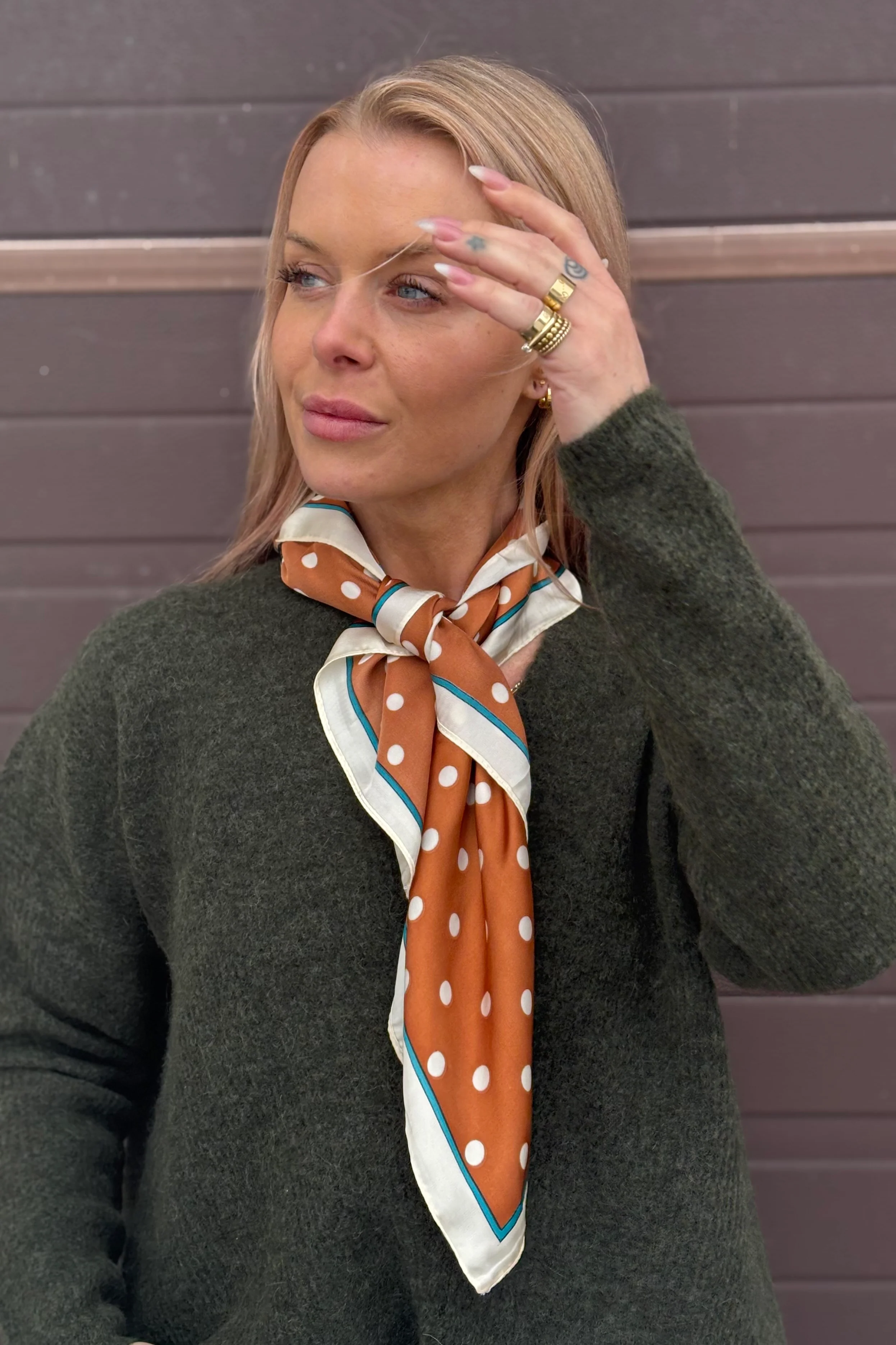 Dottie Square Scarf | Rust - Image 3