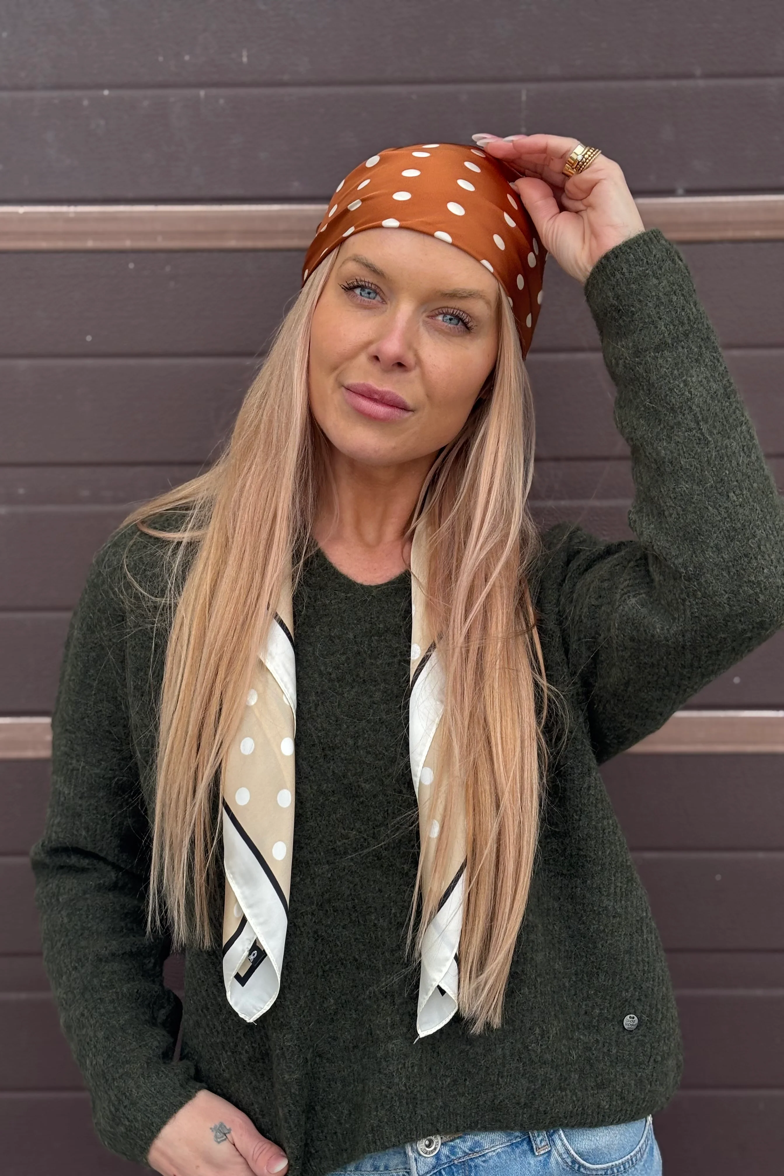 Dottie Square Scarf | Rust - Image 5