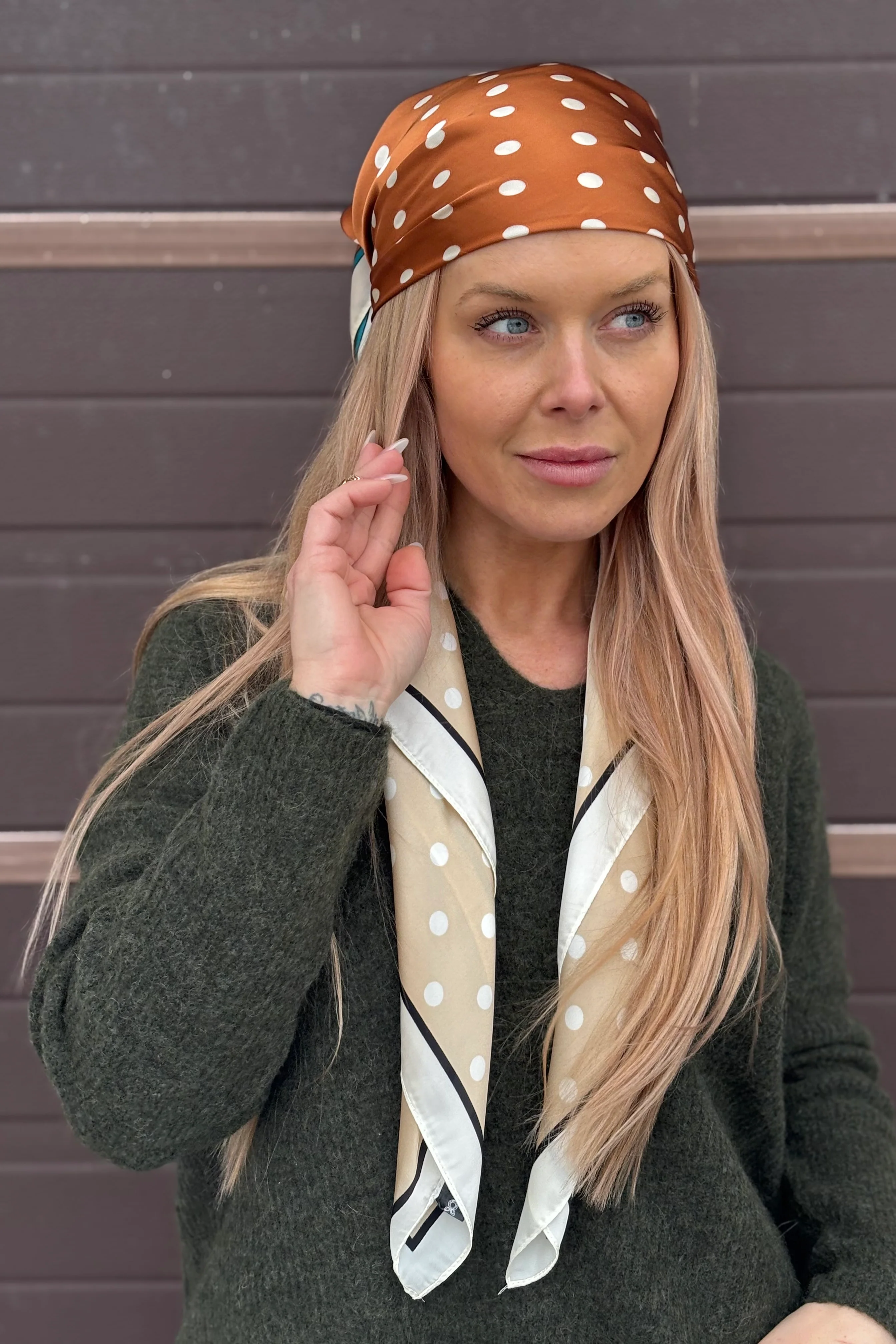 Dottie Square Scarf | Rust - Image 6