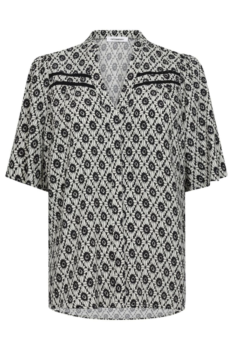 Sofia SS Shirt 35835 | OffWhite-Black | Top fra Co'couture