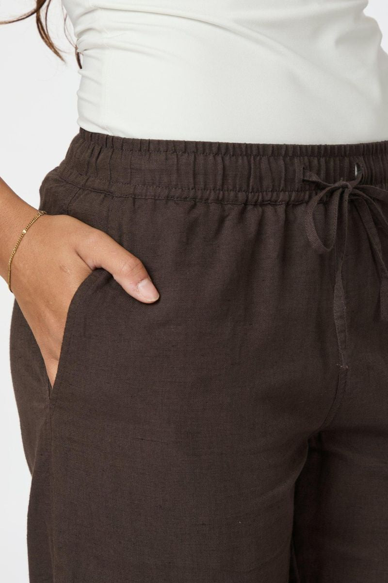 Sonar Linen Pants | Dark Brown | Bukser fra Neo Noir - Image 9