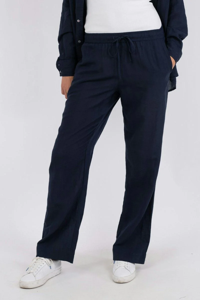 Sonar Linen Pants | Navy | Bukser fra Neo Noir - Image 6
