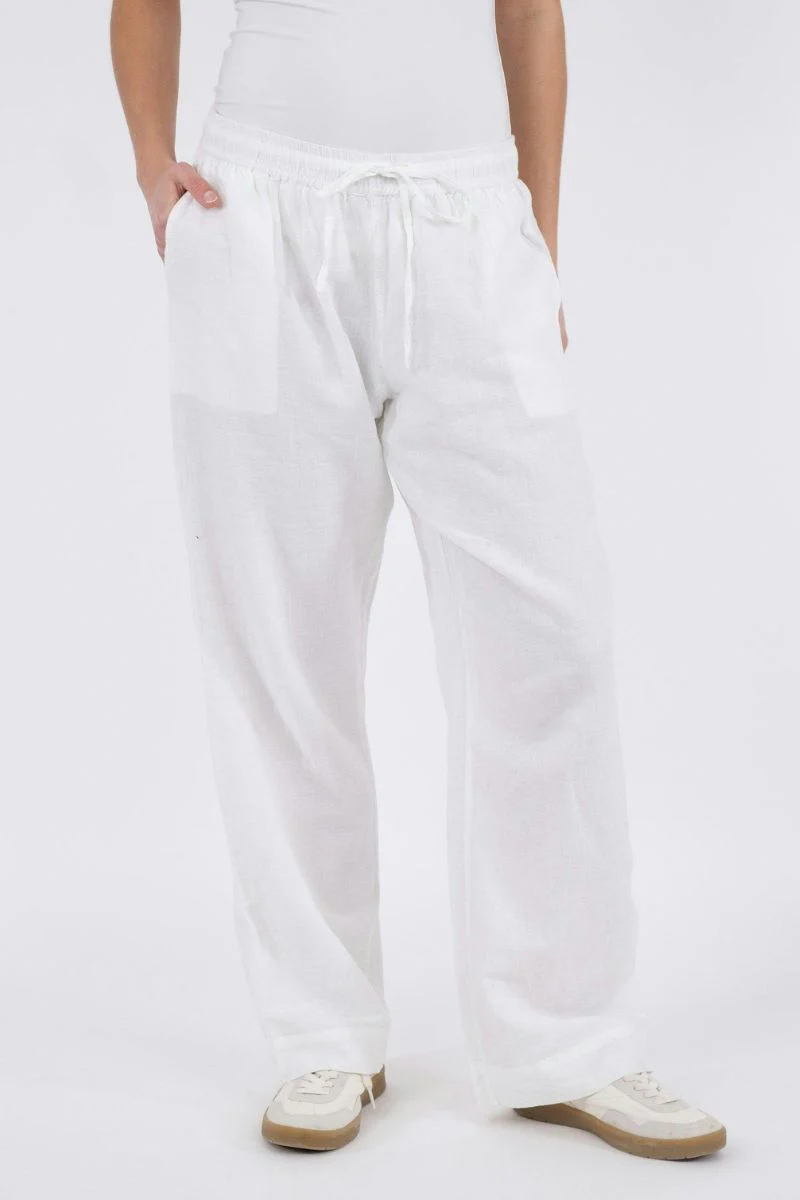 Sonar Linen Pants | White | Bukser fra Neo Noir - Image 3