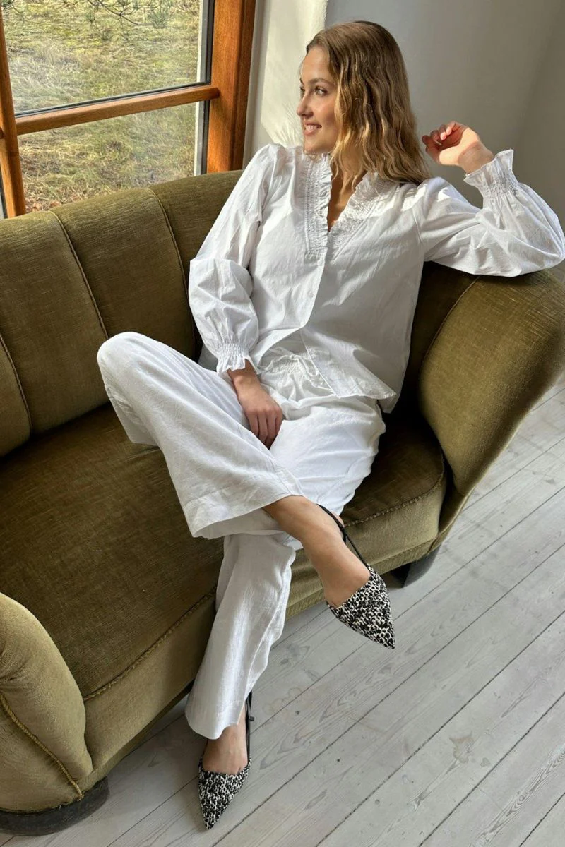 Sonar Linen Pants | White | Bukser fra Neo Noir - Image 4