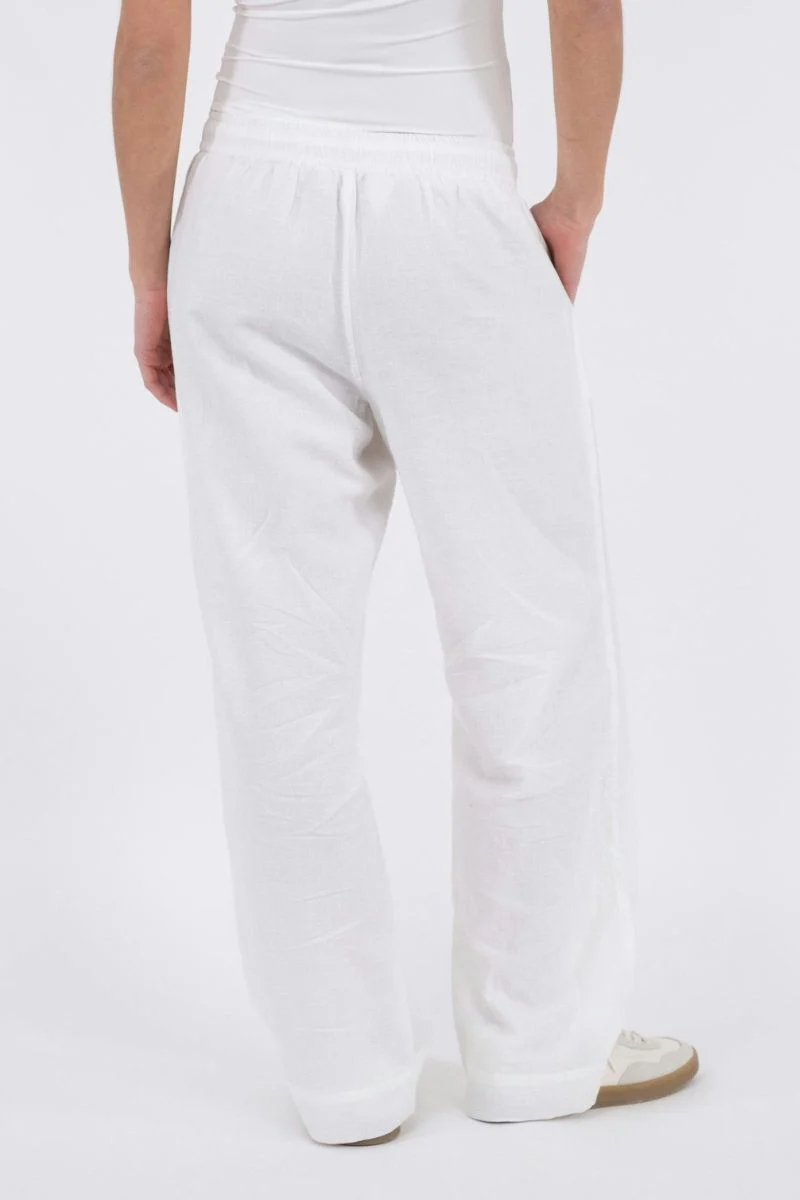 Sonar Linen Pants | White | Bukser fra Neo Noir - Image 9
