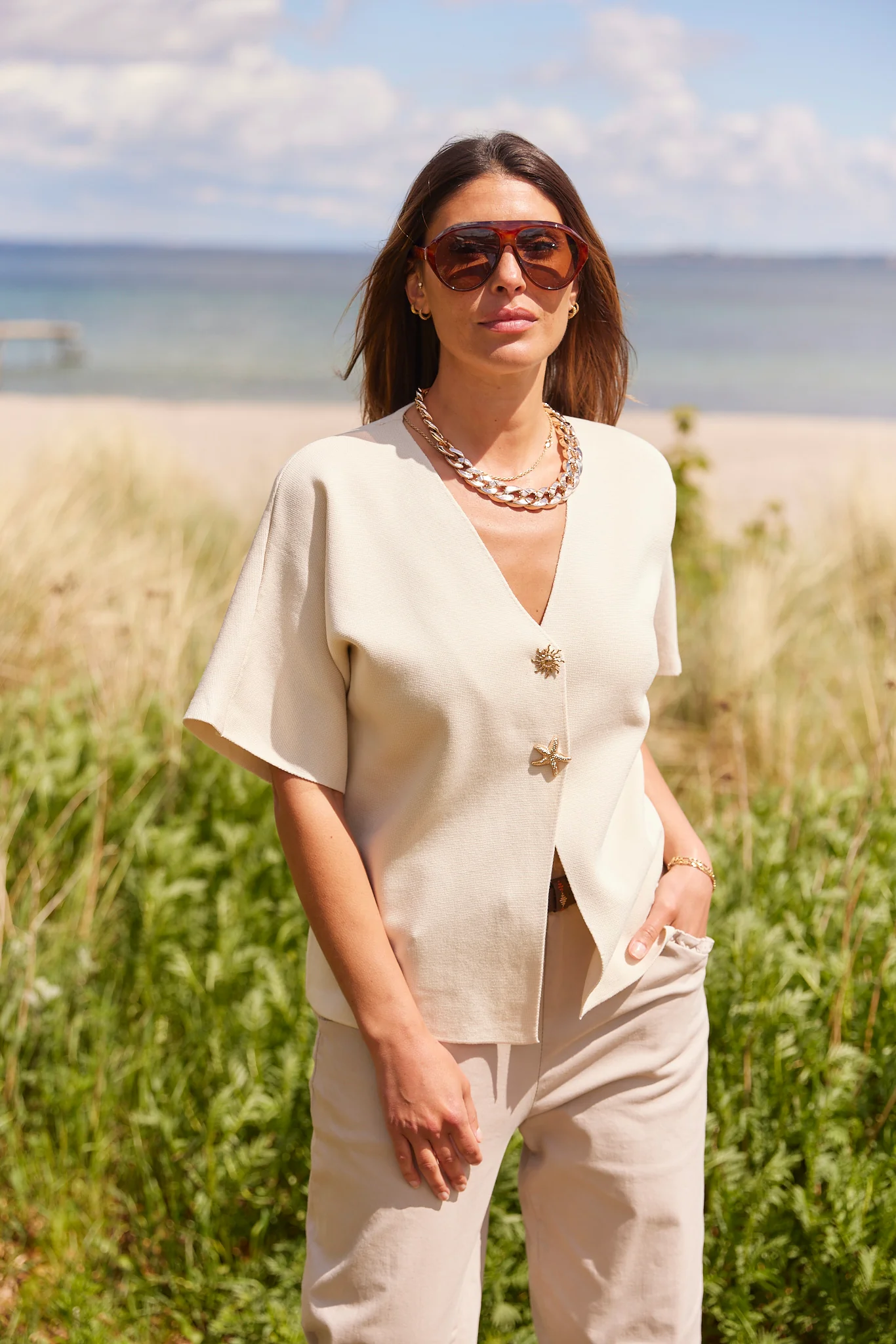 Sonja Cardigan Jacket | Cream - Image 2