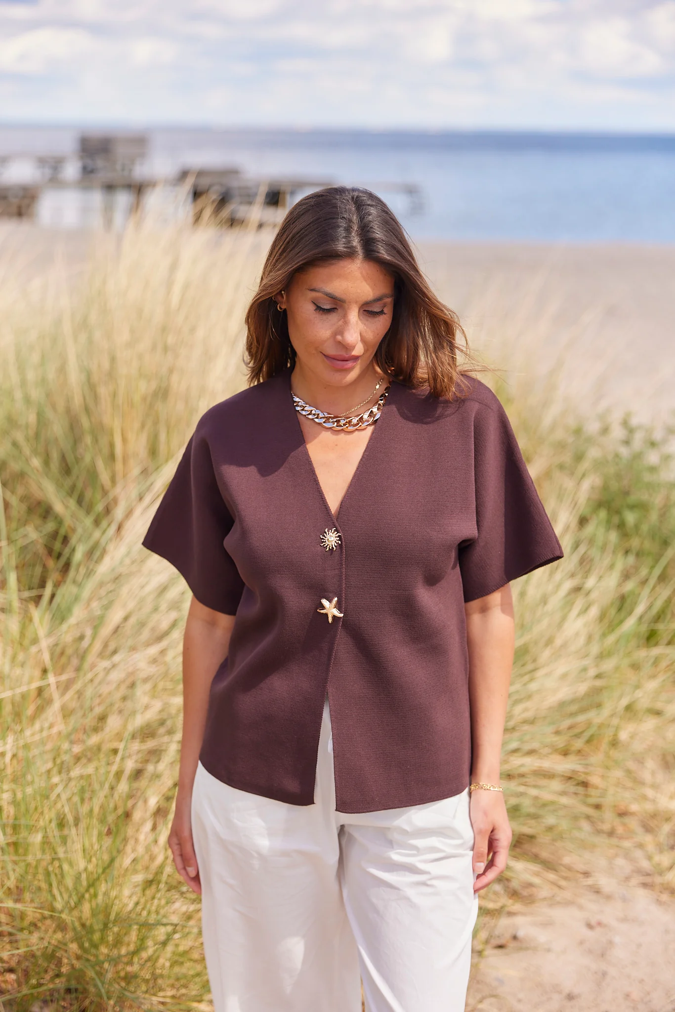 Sonja Cardigan Jacket | Dark Maroon - Image 2