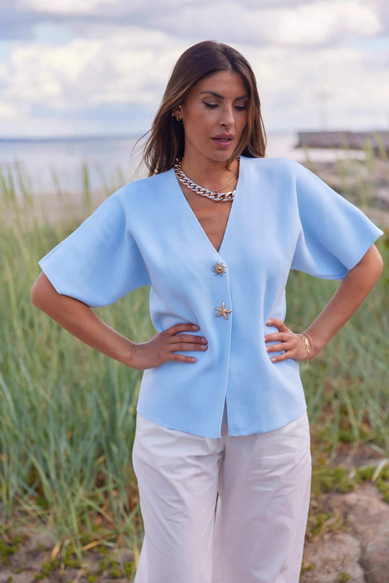 Sonja Cardigan Jacket | Sky Blue - Image 2