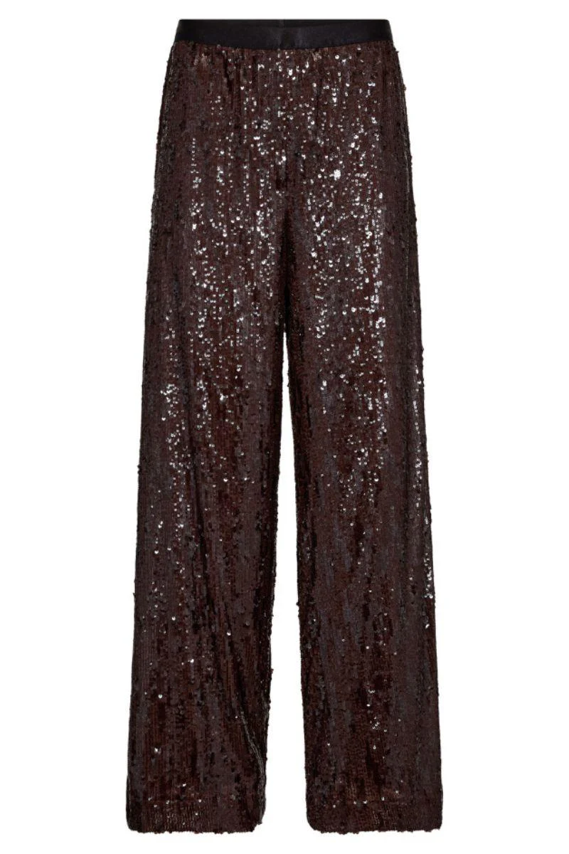 Sophie Sequin Pant 31653 | Dark Brown | Bukser fra Co'couture - Image 2
