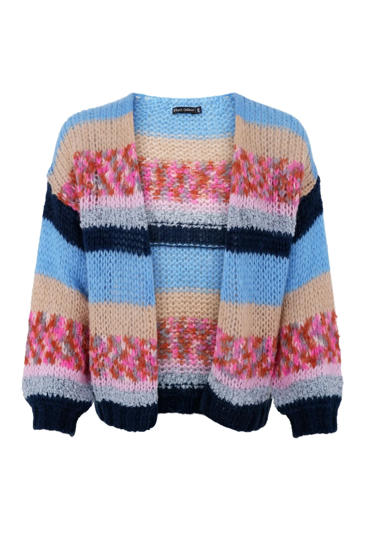 Sophie Striped Cardigan | Blue Multi | Strik fra Black Colour - Image 2