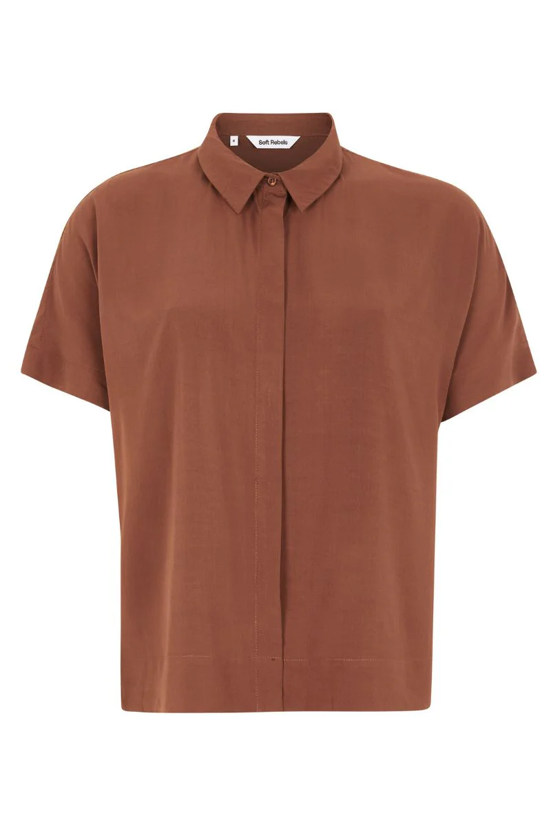 SRFreedom SS Shirt | Brandy Brown | Bluse fra Soft Rebels
