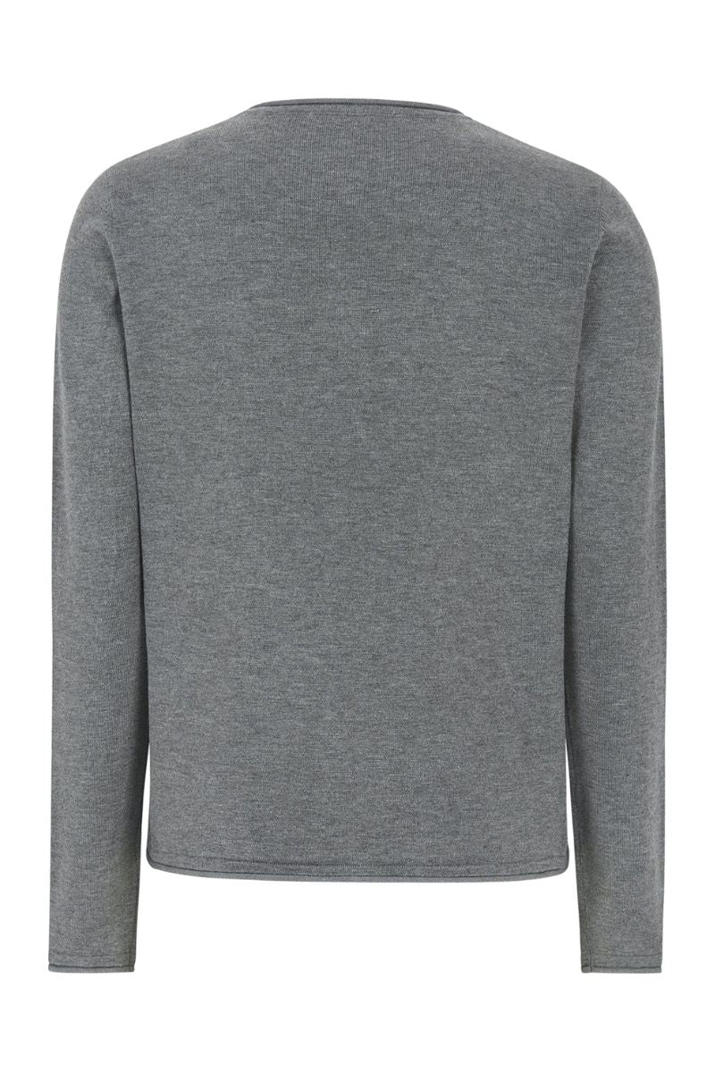 SRMarla O-neck Roll Edge knit SR219-208 | Medium Grey Melange | Strik fra Soft Rebels - Image 4