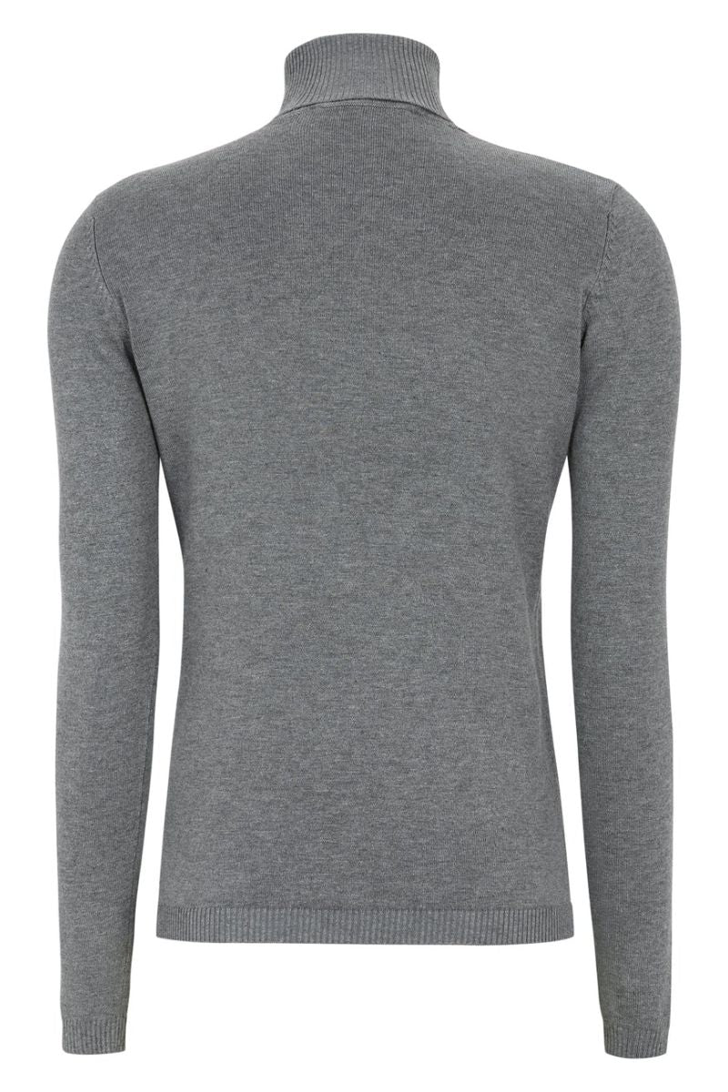 Marla Rollneck Knit | Medium Grey Melange | Strik fra Soft Rebels - Image 4
